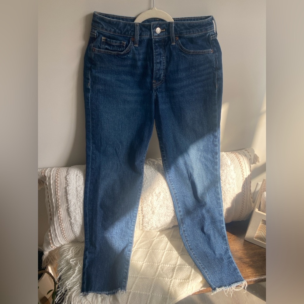 Old Navy OG Straight Ankle Dark Blue Straight Leg Jeans - Picture 5 of 8